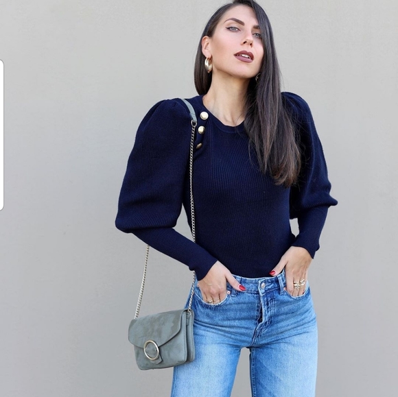 zara gold button sweater